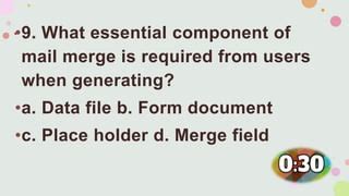 What Essential Component Of Mail Merge Is Required From User When Generating