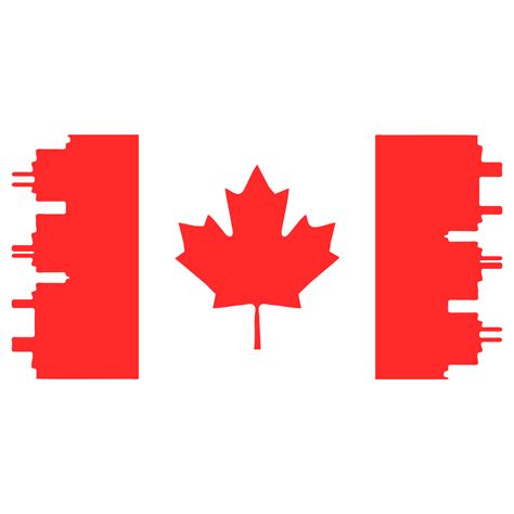 what flag is red and white with a leaf in the middle