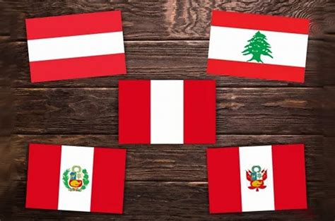 what flag is red and white with something in the middle
