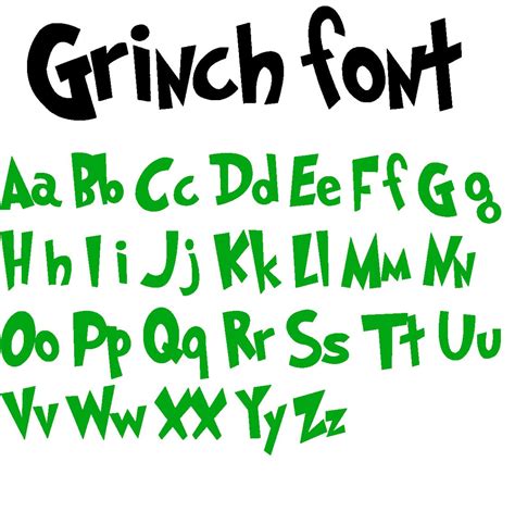 Grinch Font SVG Grinch Svg Grinch Letter Grinch Alphabet Etsy