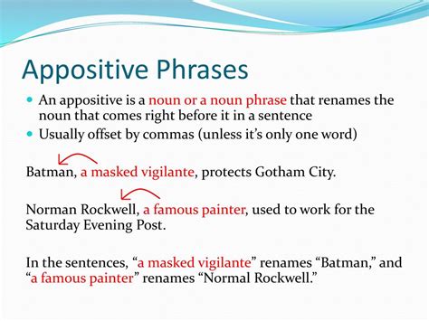 what function does an appositive phrase serve in a sentence