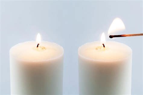 A Wax Candle Burns with a Bright Warm Flame Stock Photo Image of