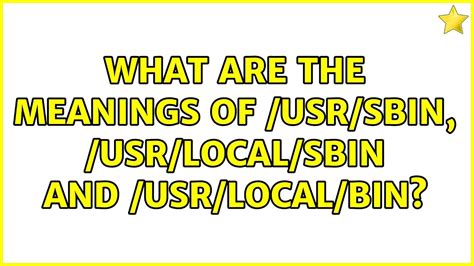 What Is /Usr/Sbin