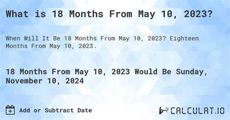 what is 18 months from may 2024