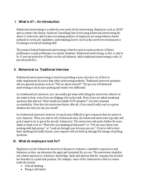 what is a behavioral format interview
