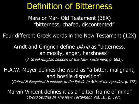 What Is A Bitterness Definition