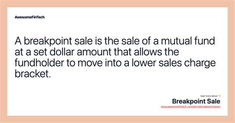 what is a breakpoint sale