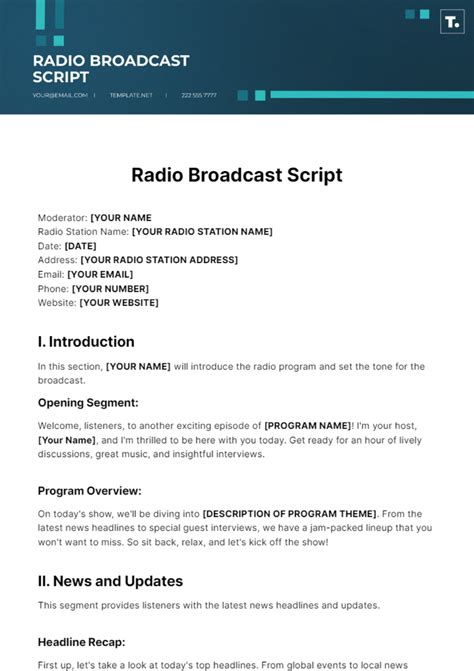 what is a broadcast script