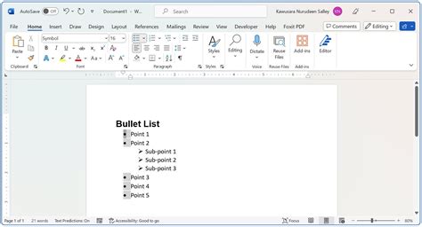 What Is A Bullet List In Word