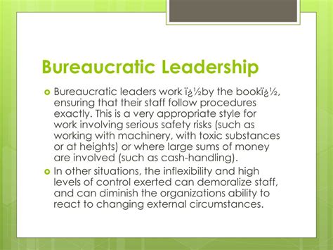 what is a bureaucratic leader