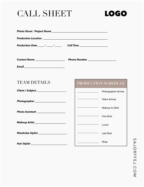 what is a call sheet in modeling