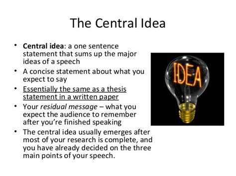 what is a central idea in a persuasive speech