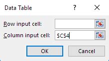 what is a column input cell in excel