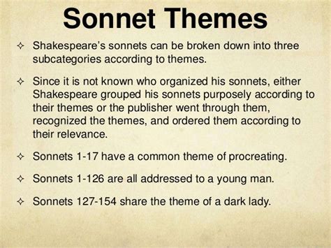 what is a common theme of sonnets