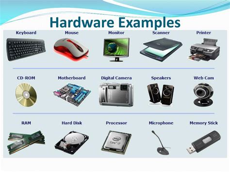what is a computer hardware give examples