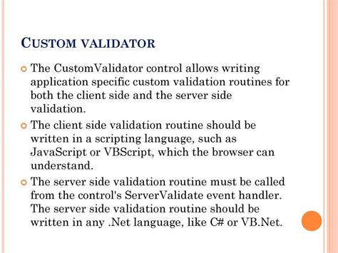 What Is A Custom Validator