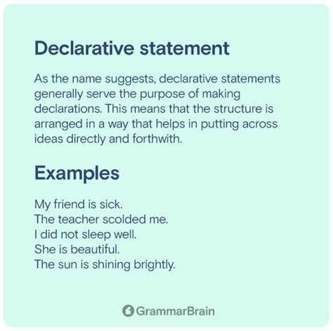 what is a declarative statement example