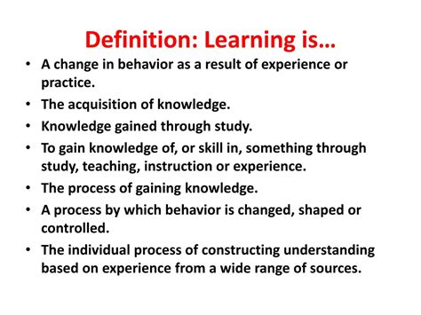 what is a definition of learning