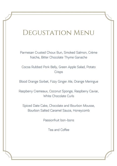 What Is A Degustation Menu