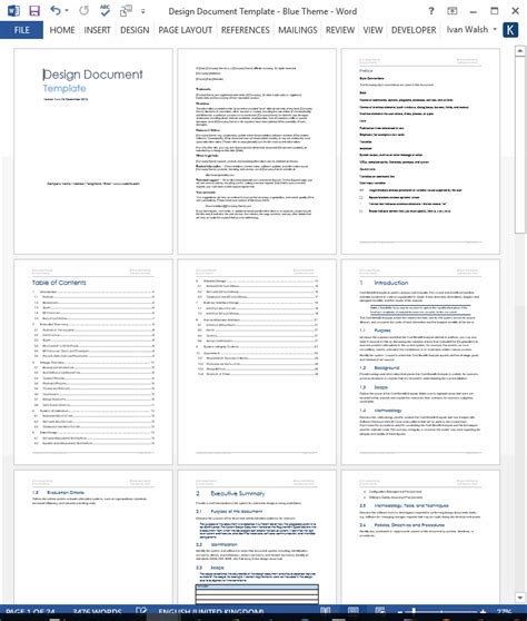 what is a design document template