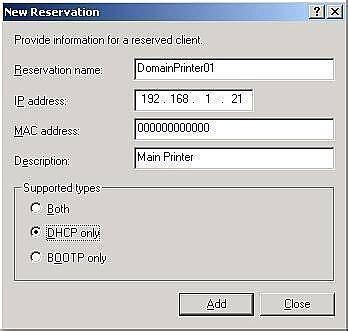 what is a dhcp reservation