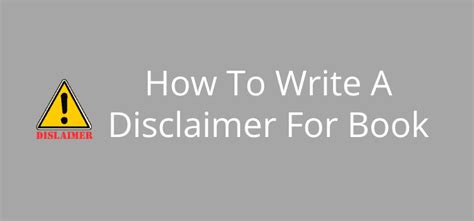 What Is A Disclaimer In A Book