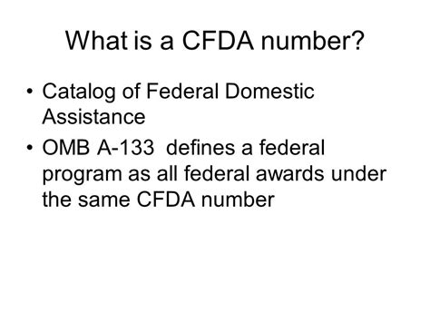 what is a federal cfda number