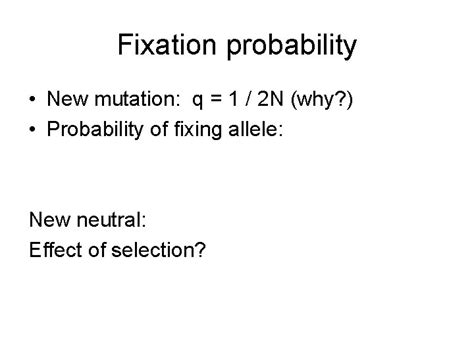 What Is A Fixation Probability