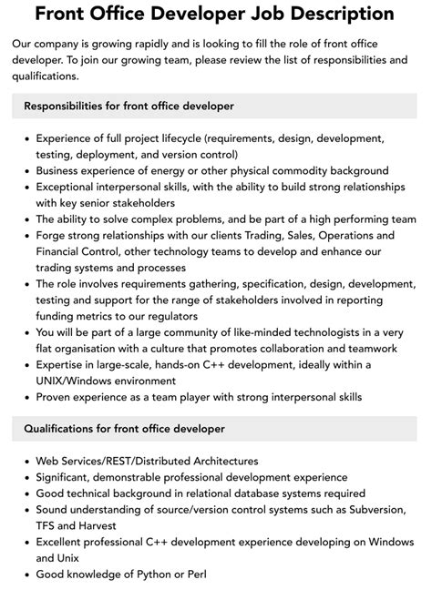 What Is A Front Office Developer