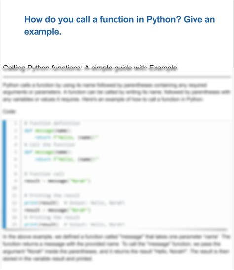 what is a function call in python give an example