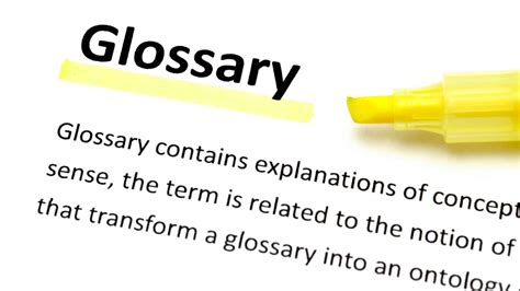 what is a glossary in a report