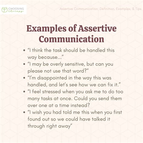 what is a good example of assertive communication