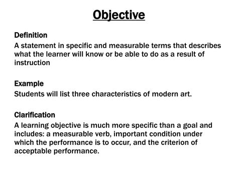 what is a learning objective definition