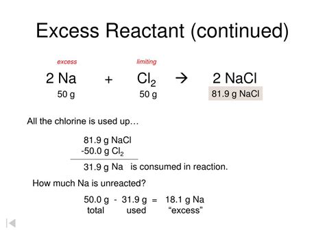 what is a limiting and excess reactant