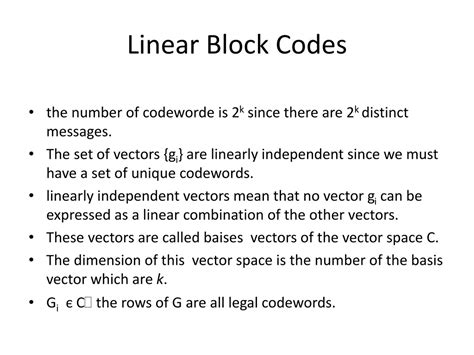 What Is A Linear Block Code
