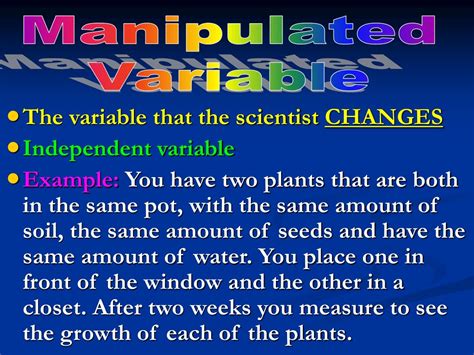 what is a manipulated variable in science