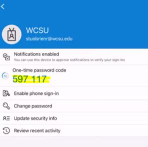 what is a microsoft one time code