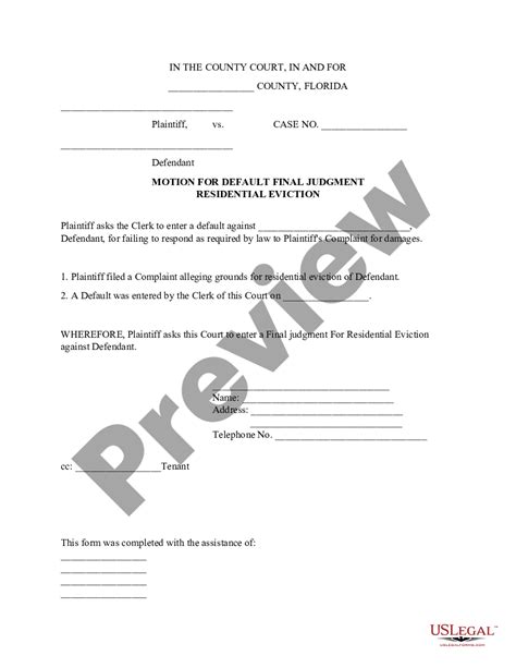 what is a motion for default final judgment