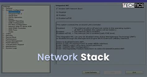 what is a network stack configuration