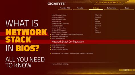 what is a network stack in bios