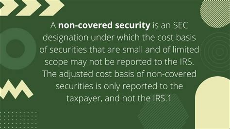 what is a non covered security