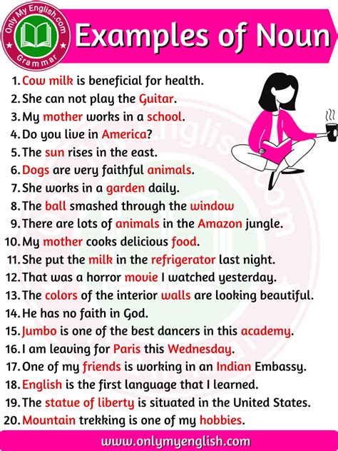 what is a noun and 20 examples with answers