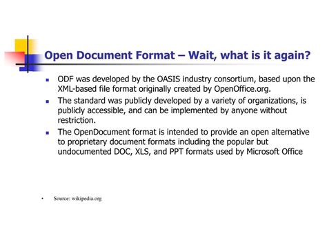 what is a open document presentation