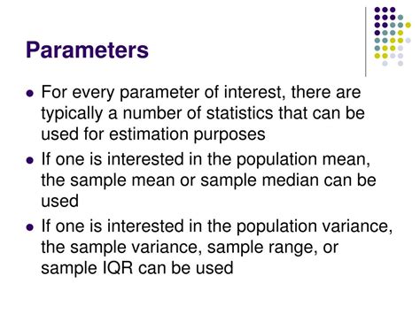 what is a parameter of interest in statistics example
