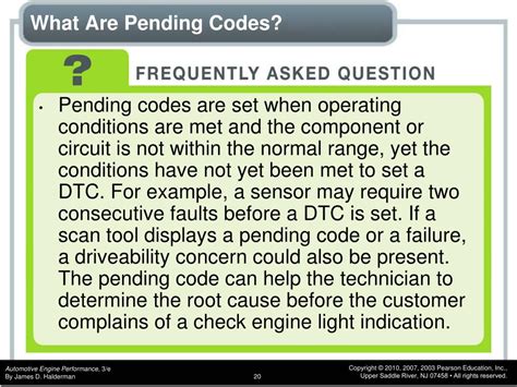 what is a pending diagnostic code