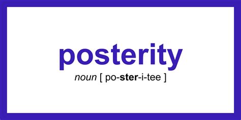 what is a posterity