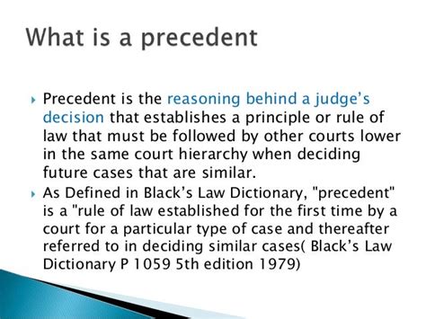 what is a precedent in law example