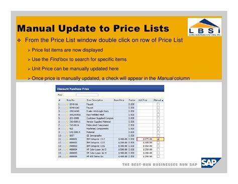what is a price list in sap