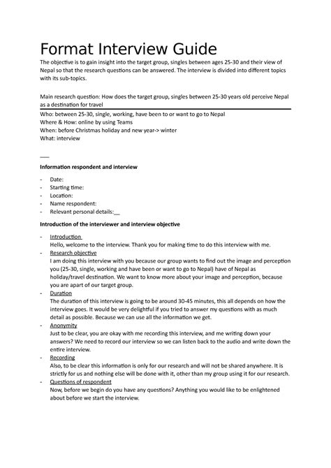 what is a research interview guide