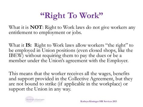 what is a right to work statement